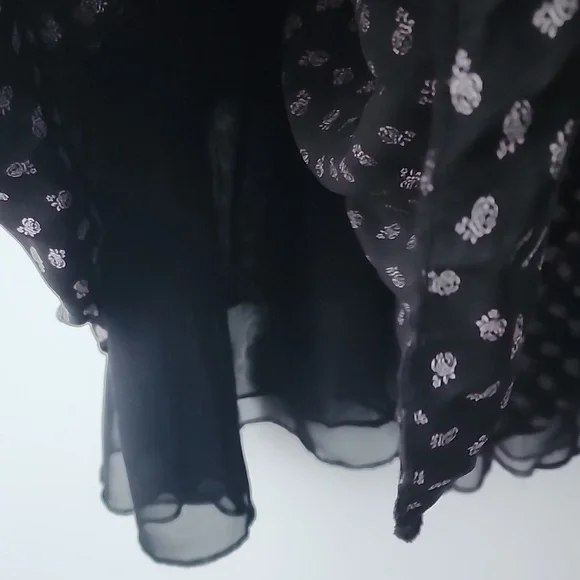 Vintage 90s Cinch Laced Front 100% Printed Viscose Midi Dress - Picture 3 of 8